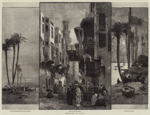 Schetsen in Caïro door Charles Auguste Loye